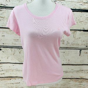 Ralph Lauren Sport Top Short Sleeve Pink White XL
